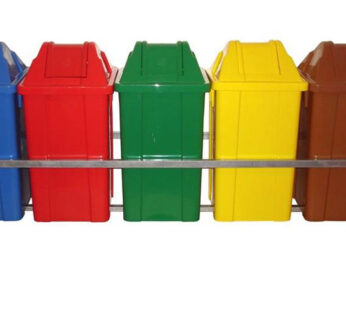 CONJ.P/COLETA SELETIVA 60L C/5 CESTOS TPA VAI VEM (MARROM) JSN