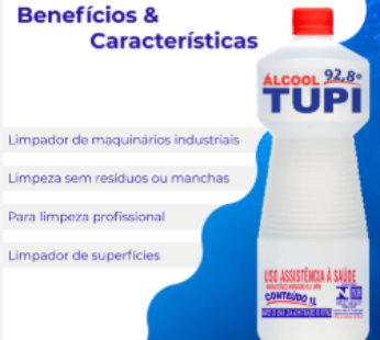 ALCOOL LIQUIDO TUPI 92,8 INPM 1L – 12X1L