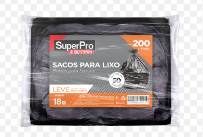 SACO LIXO PLAST 200L – LEVE – SUPERPRO 1X1X50