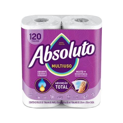 PAPEL TOALHA ABSOLUTO – C/60FL – 2UNI