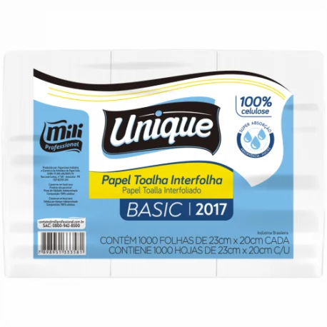 PAPEL INTERFOLHA UNIQUE BASIC 17G 23CMX20CM 5000FLS –  MILI PROFESSIONAL