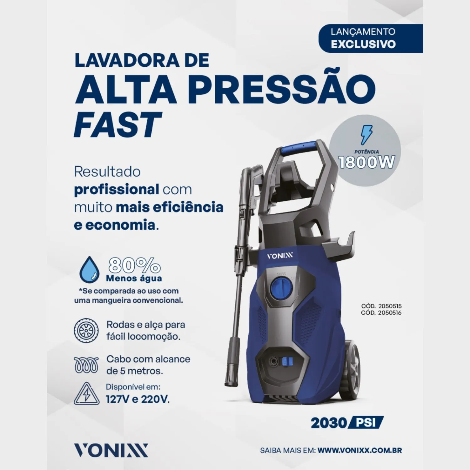 LAVADORA ALTA PRESSÃO FAST 220V – VONIXX