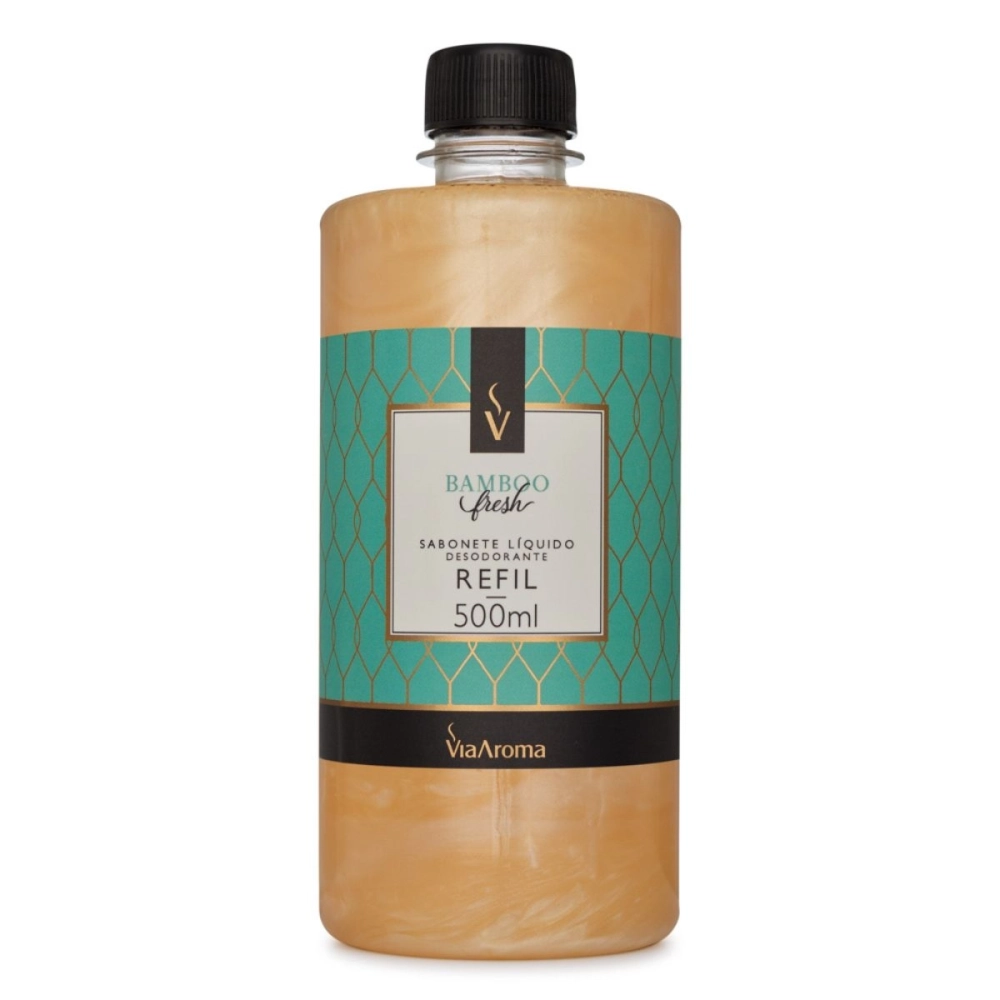 REFIL VIA AROMA 500ML SABONETE LIQ. DESOD. CLASSICA BAMBOO FRESH